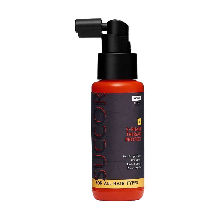 Двофазний термозахисний спрей Succor 2-Phase Thermo Protect Spray для всіх типів волосся, 60 мл